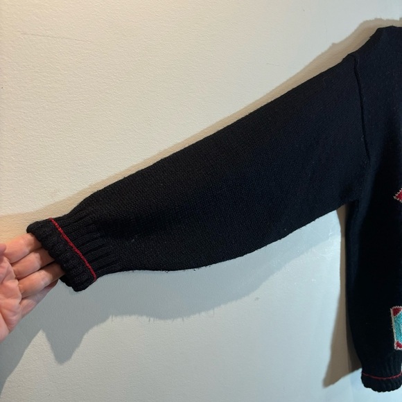 MEXX Sz L Bell Boy Travel Suitcase Wool Blend  Short Rolled Neckline Sweater - Picture 4 of 8